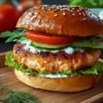 Air Fryer Salmon Burger