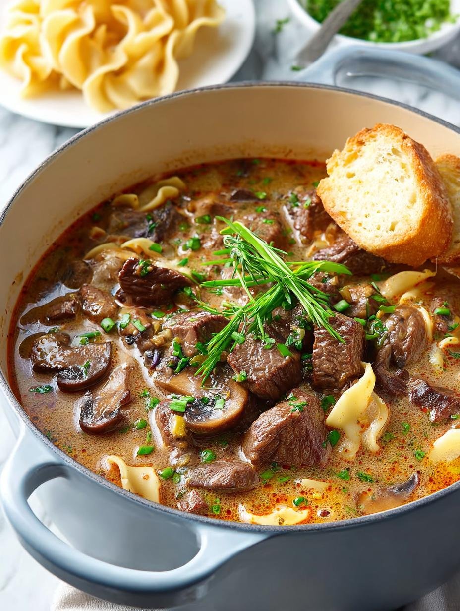 Comforting Beef Stroganoff Soup Recipe for Cozy Evenings - Beef Stroganoff Soup - additional detail