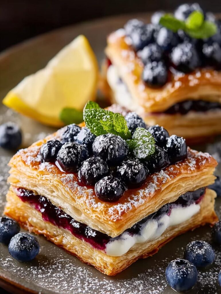 Blueberry Puff Pastry Tarts