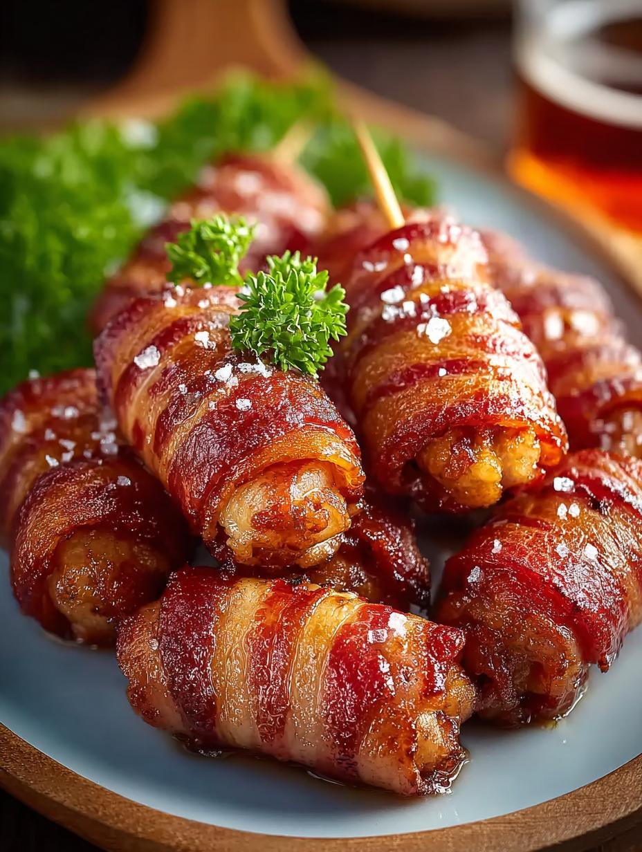 Brown Sugar Bacon Wrapped Smokies: 3 Ingredients of Joy - Brown Sugar Bacon Wrapped - additional detail