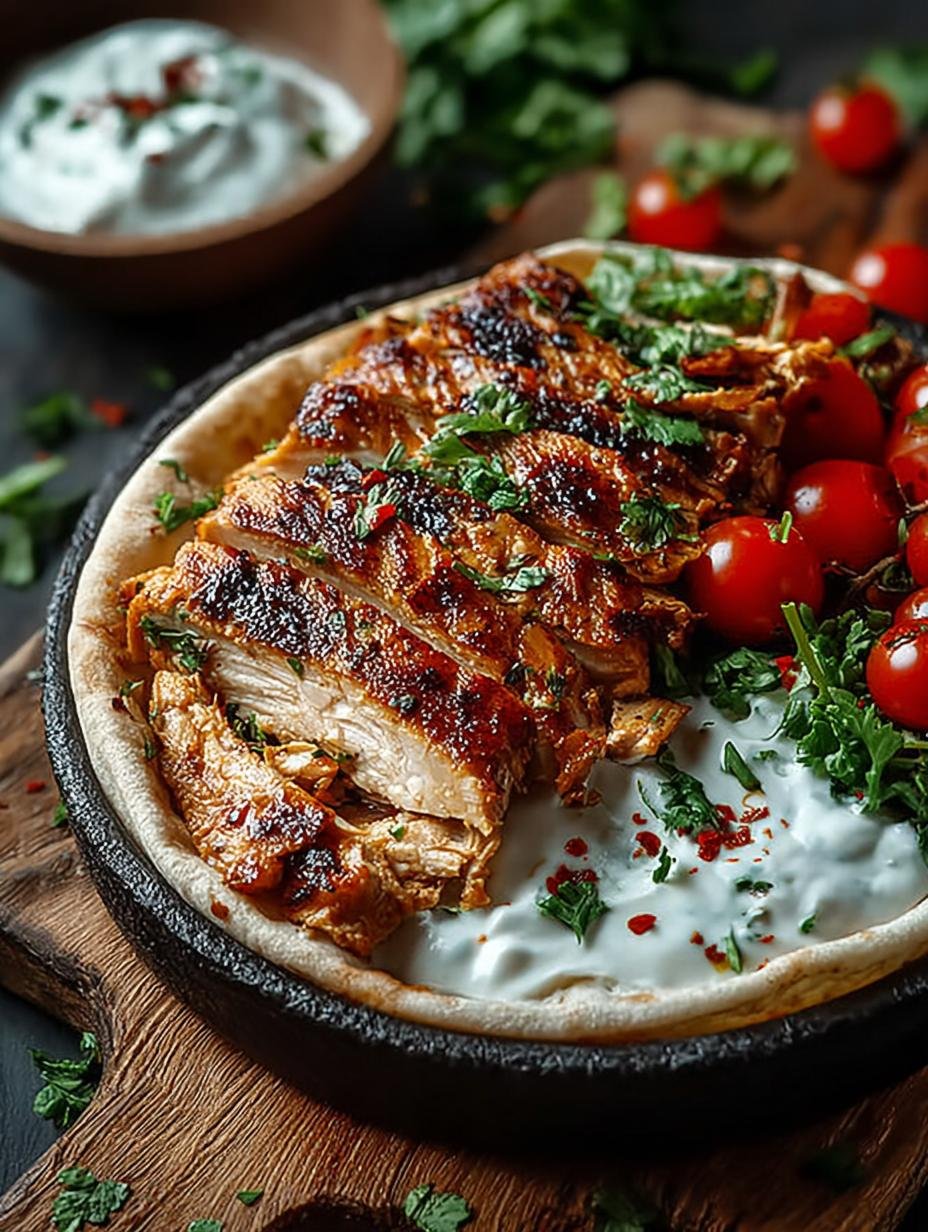 Chicken Shawarma with Creamy Garlic Sauce Delight - Chicken Shawarma with Creamy - main visual representation