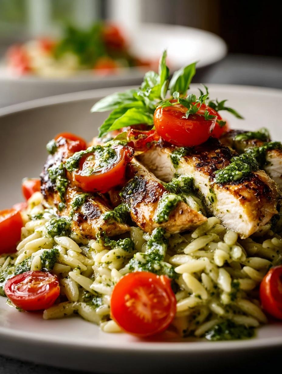 Creamy Pesto Chicken Orzo: 30-Minute Comfort Food Delight - Creamy Pesto Chicken Orzo - additional detail