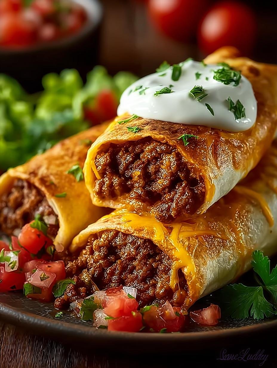 Crispy Cheesy Beef Chimichangas: 6 Irresistible Bites - Crispy Cheesy Beef Chimichangas - main visual representation