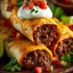 Crispy Cheesy Beef Chimichangas