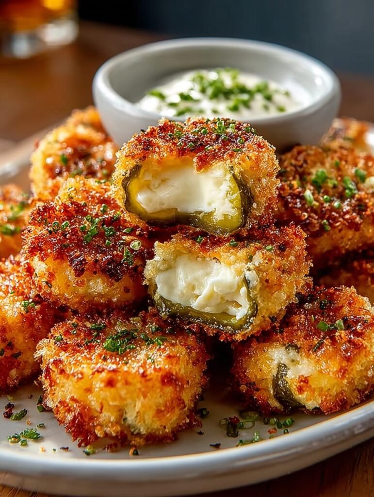 Crispy Pickle Cheese Bites