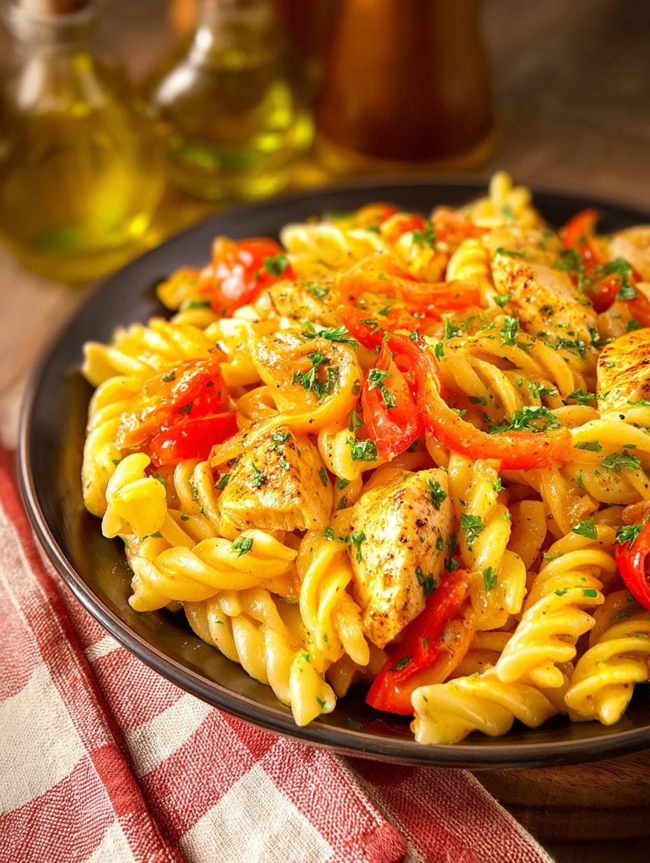 Crockpot Chicken Fajita Pasta