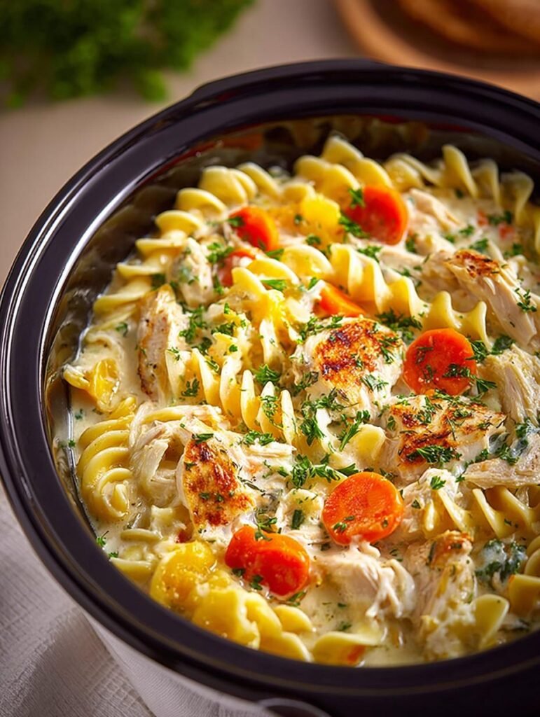 Crockpot Creamy Chicken Noodle