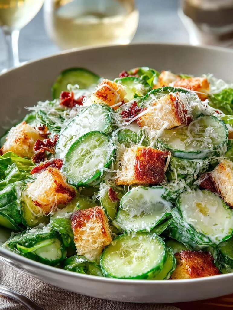 Cucumber Caesar Salad Refreshing