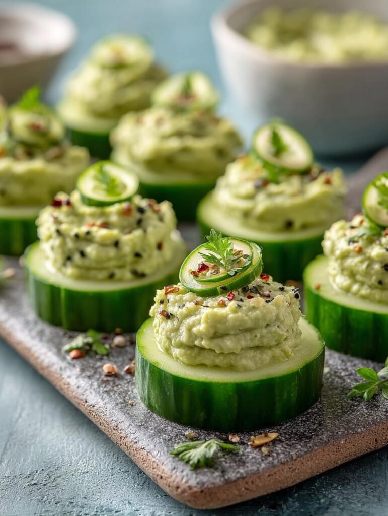 Cucumber Hummus Bites