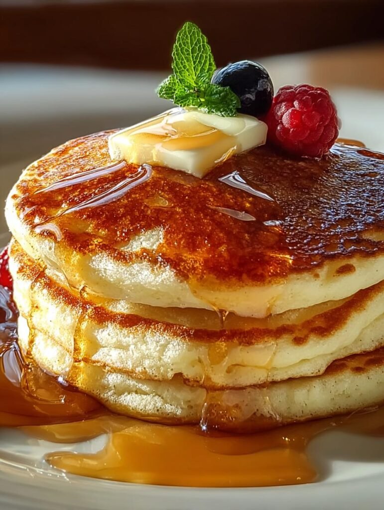 Fluffy Pancakes with Maple