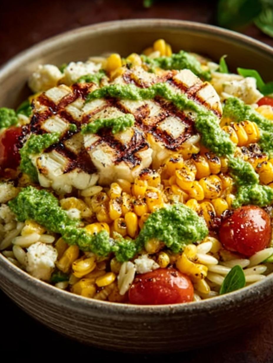 Grilled Corn Orzo Salad