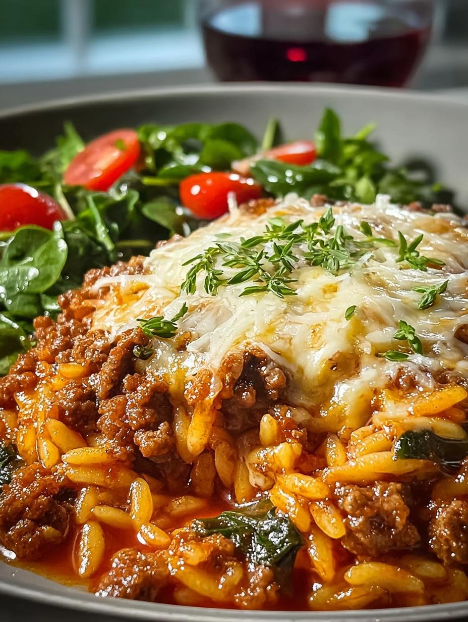 Ground Beef Orzo with Creamy Tomato Sauce Delight - Ground Beef Orzo with - main visual representation