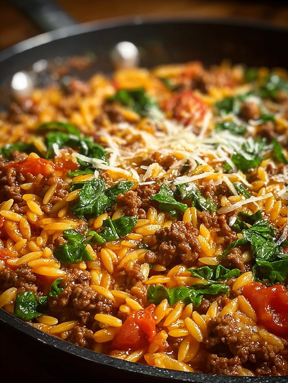 Ground Beef Orzo with Creamy Tomato Sauce Delight - Ground Beef Orzo with - additional detail