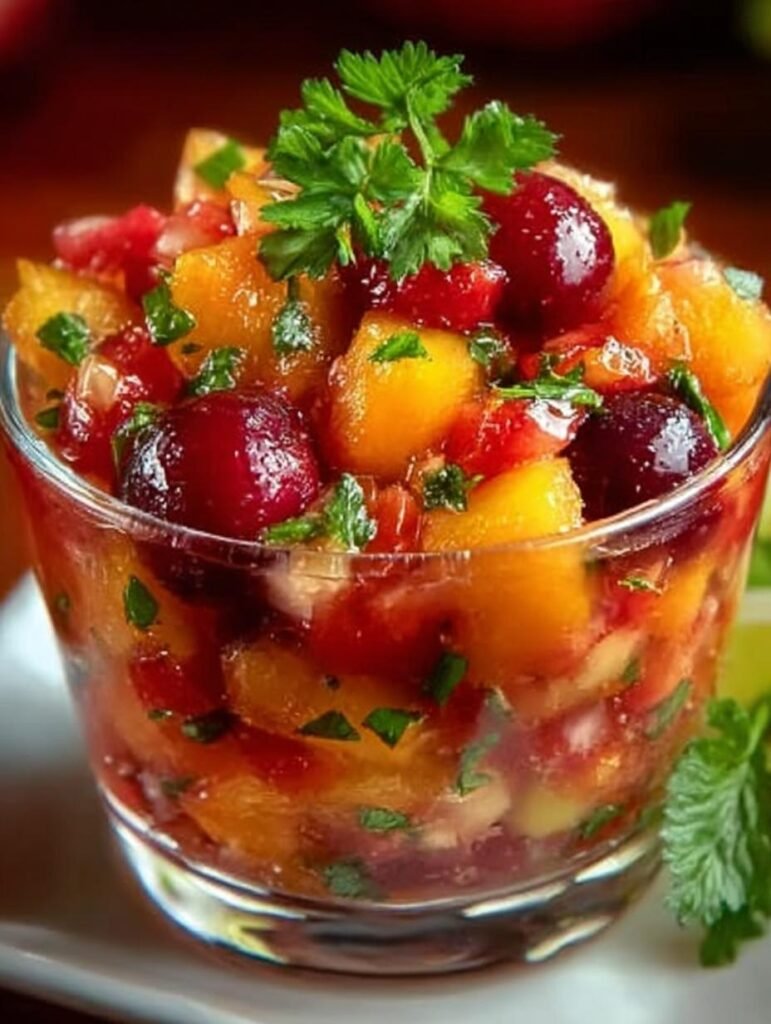 Healthy Peach Cherry Salsa