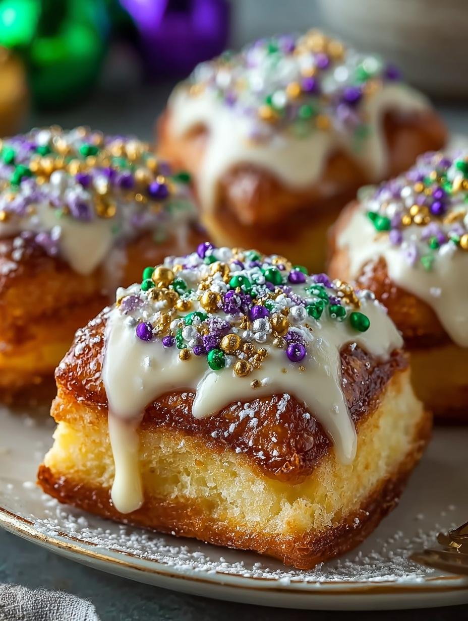 Irresistible King Cake Bites for Mardi Gras Joy - King Cake Bites - main visual representation
