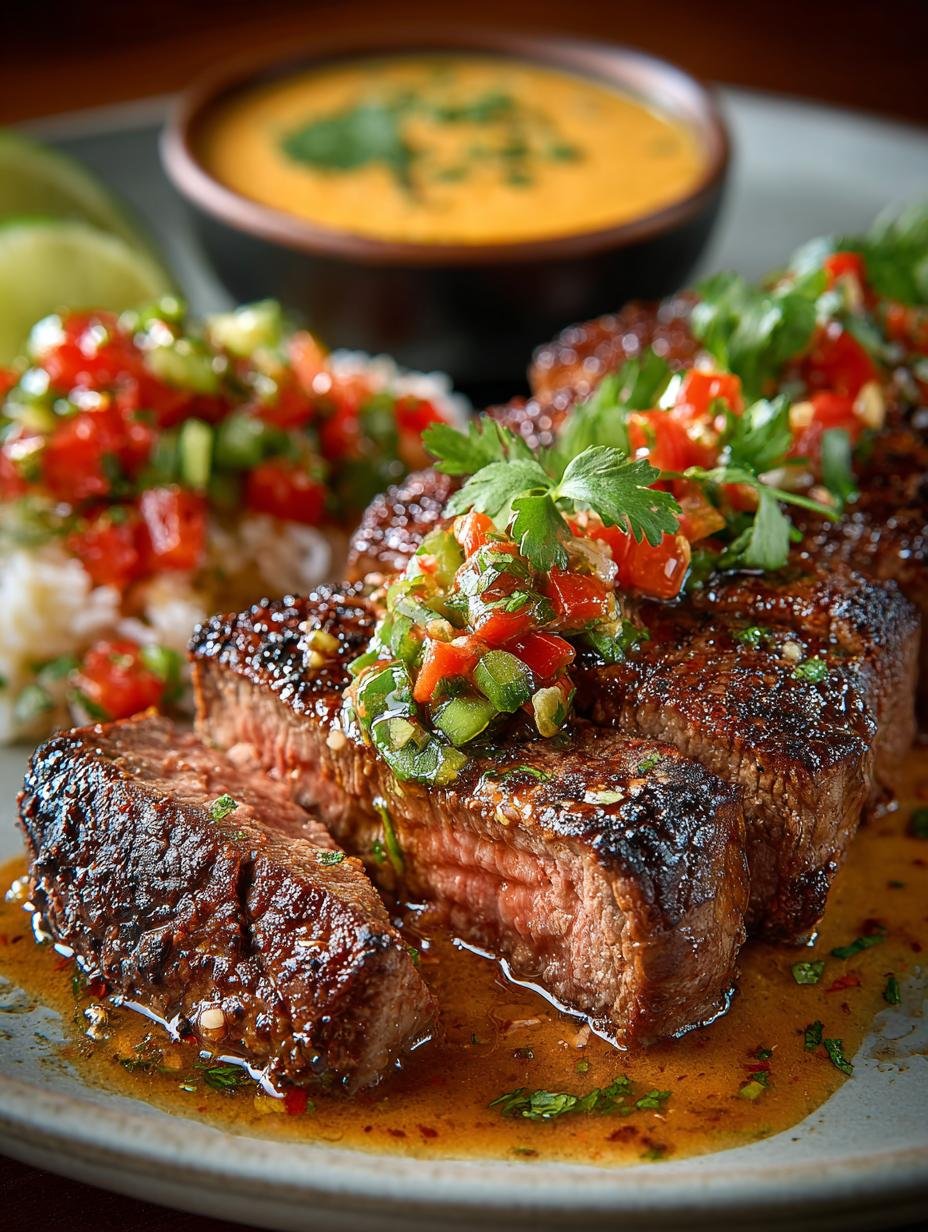 Mexican Spiced Steaks with Creamy Chile Con Queso - Mexican Spiced Steaks with - additional detail