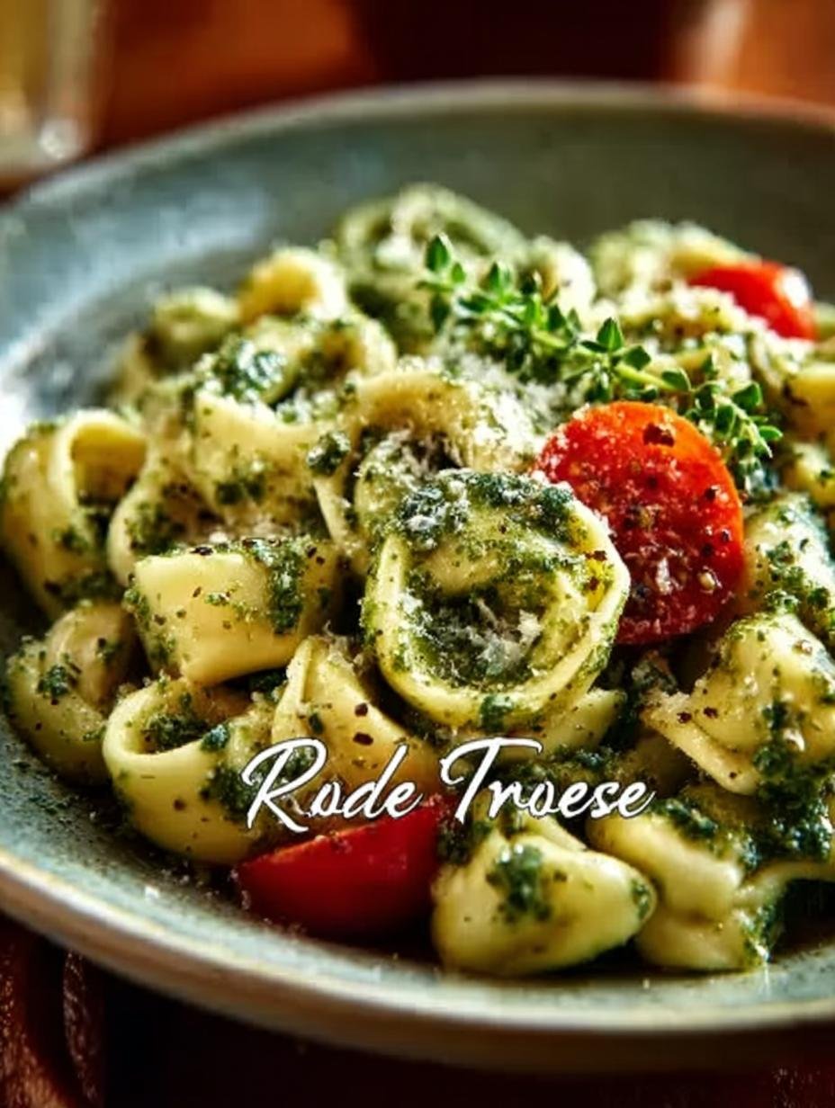 Delicious Pesto Alfredo Tortellini: 7 Steps to Perfection - Pesto Alfredo Tortellini - main visual representation