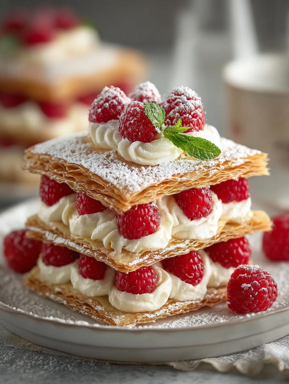 Raspberry Cream Napoleons: 7 Layers of Pure Delight - Raspberry Cream Napoleons - additional detail