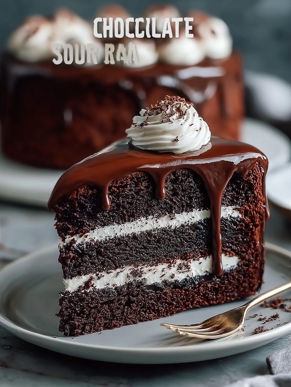 Indulge in 12 Layers of Sour Cream Chocolate Cake - Sour Cream Chocolate Cake - additional detail