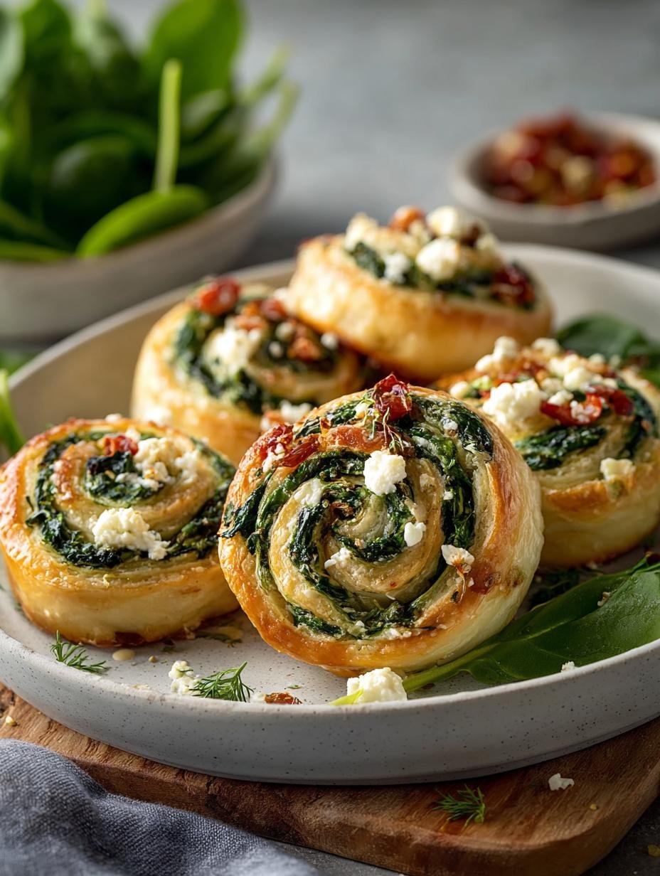 Spinach Feta Pinwheels Gluten