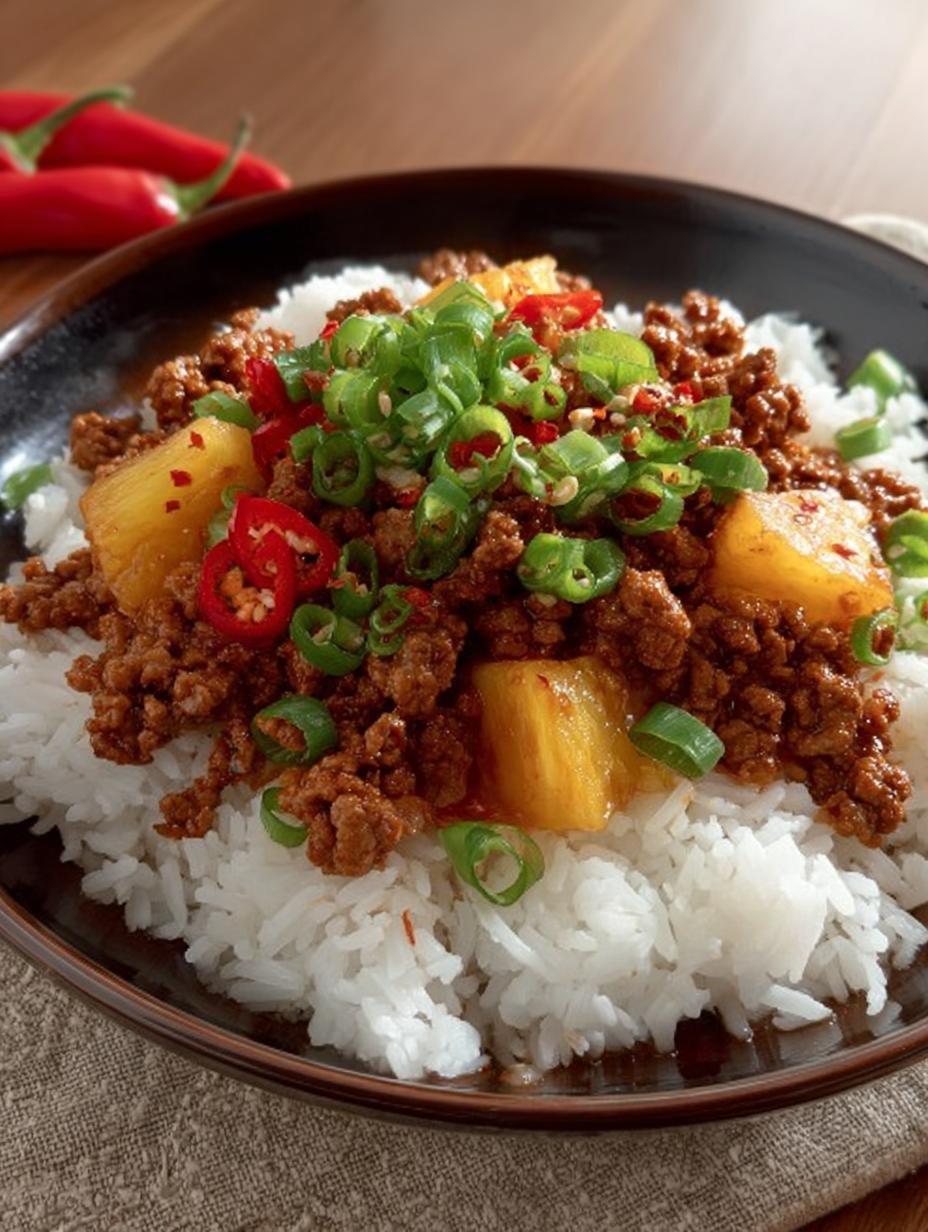 Teriyaki Ground Turkey Pineapple Rice Bowls in 30 Minutes - Teriyaki Ground Turkey Pineapple - main visual representation
