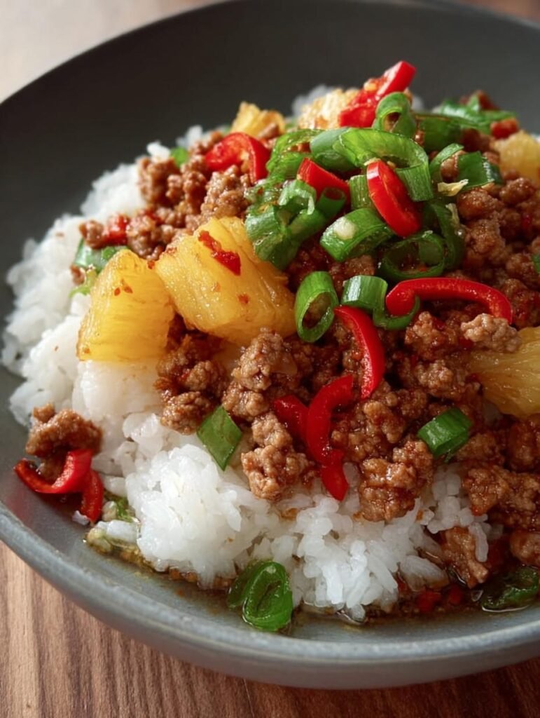 Teriyaki Ground Turkey Pineapple