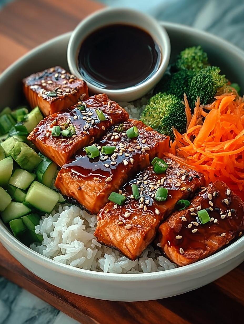 Savory Teriyaki Salmon Bowls for Healthy Dinner Bliss - Teriyaki Salmon Bowls - additional detail