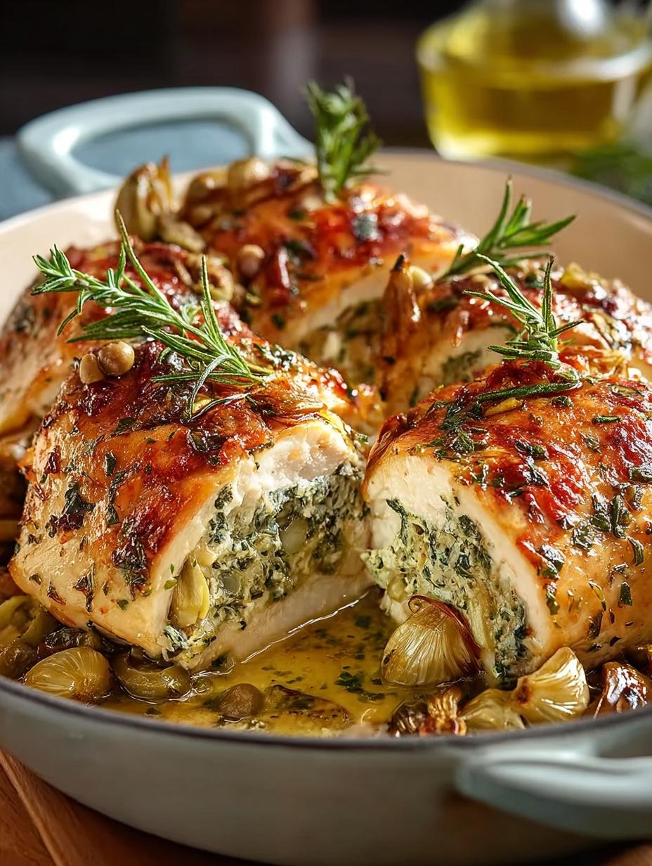 Artichoke Olive Stuffed Chicken