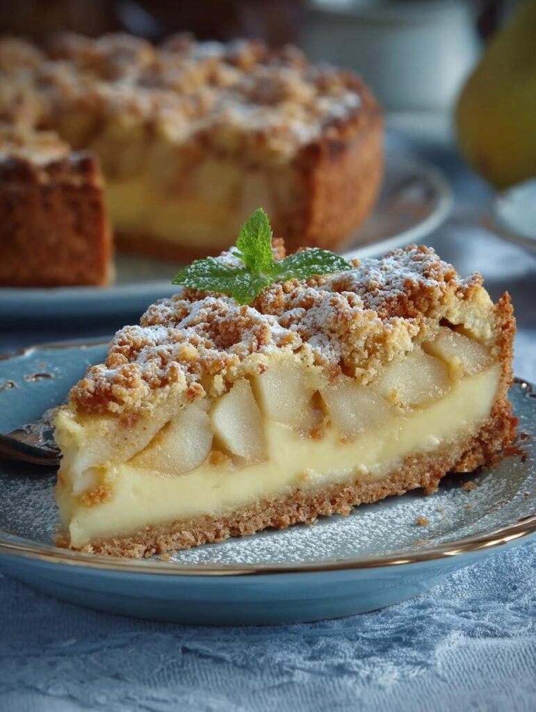 Birnenkuchen Mit Streuseln Und