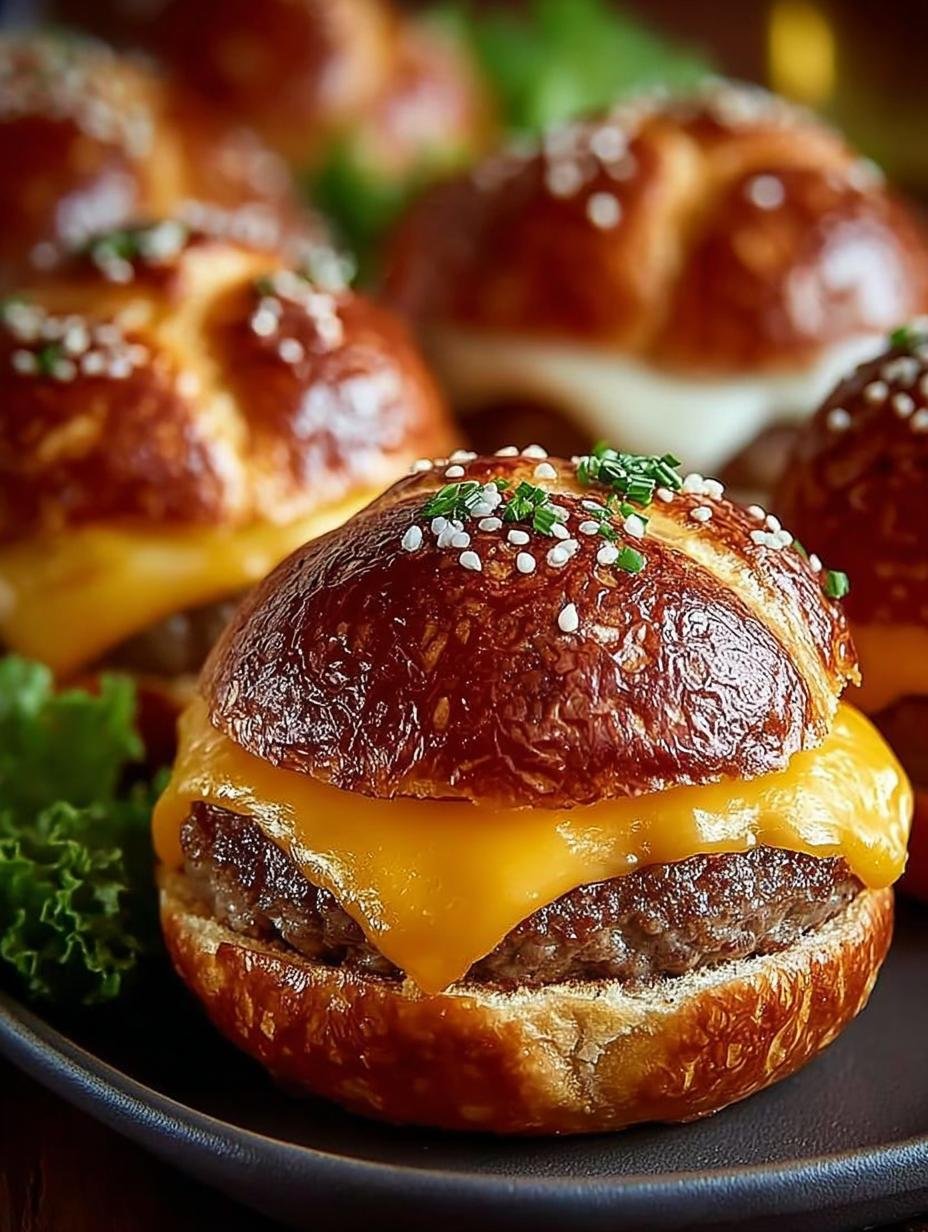 Delicious Cheeseburger Pretzel Bombs: 12 Perfect Bites - Cheeseburger Pretzel Bombs - main visual representation