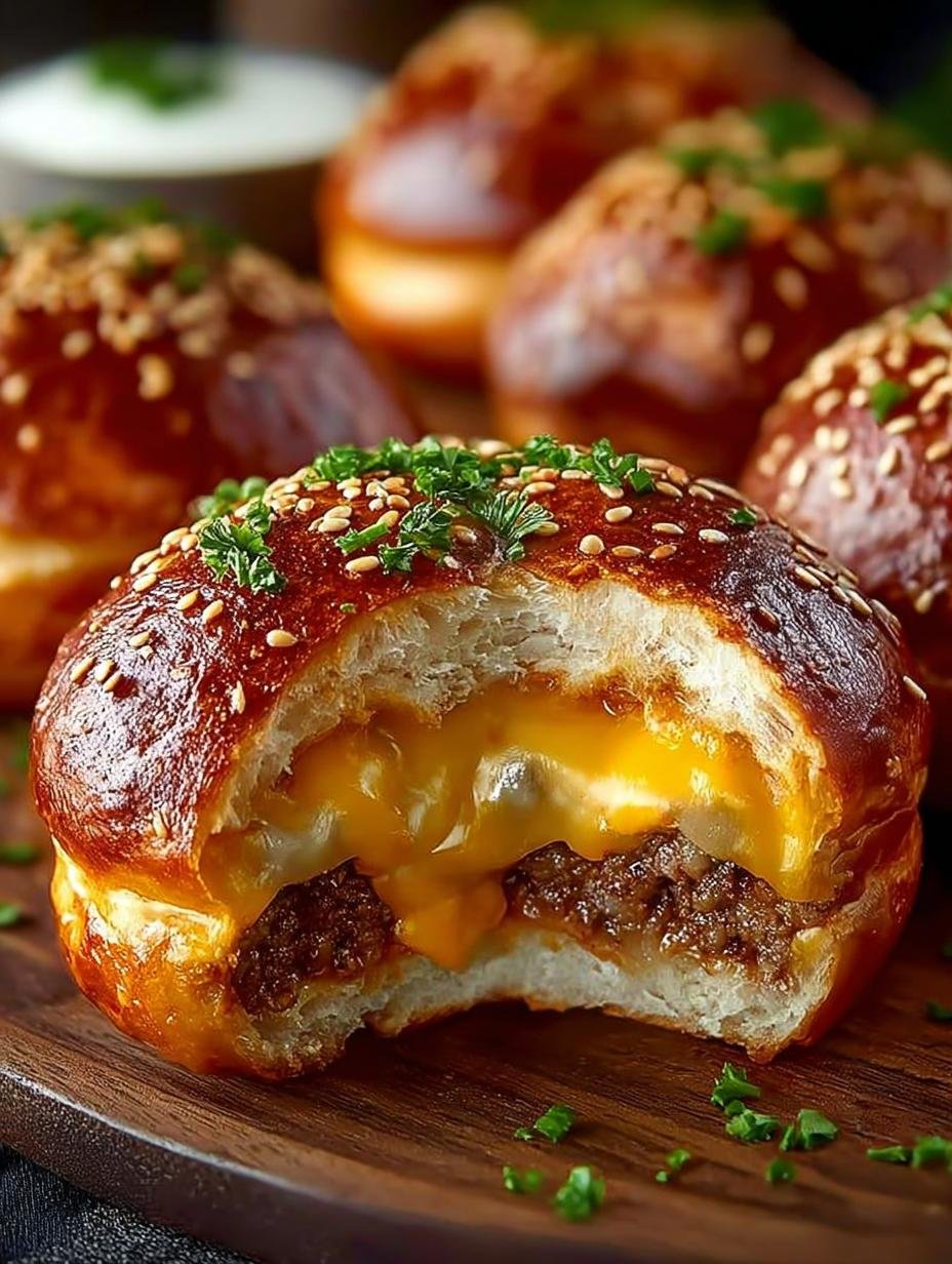 Cheeseburger Pretzel Bombs