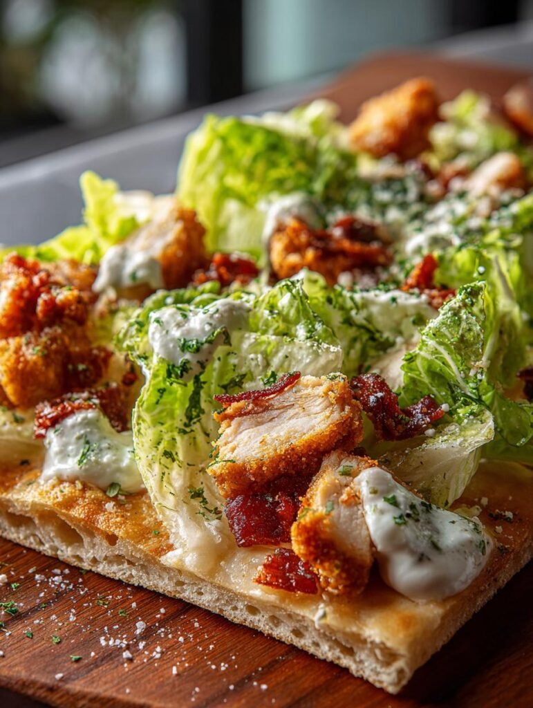 Crispy Chicken Caesar Flatbread