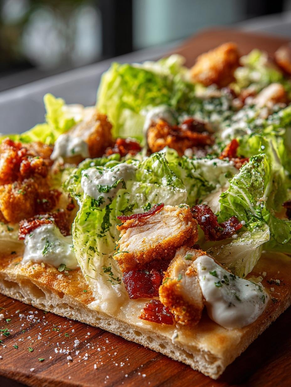 Crispy Chicken Caesar Flatbread