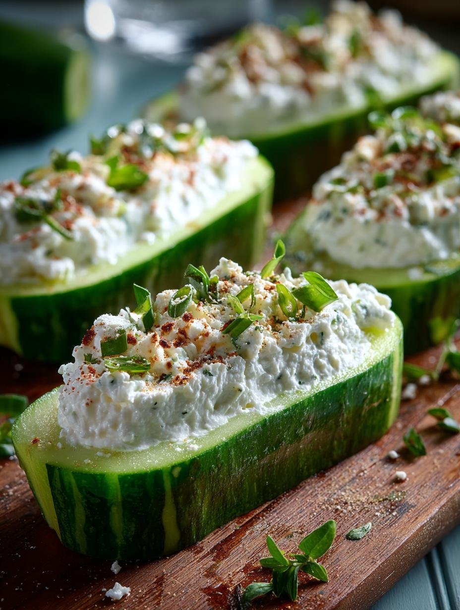 Cucumber Cream Cheese Boats: 5 Refreshing Snack Ideas - Cucumber Cream Cheese Boats - additional detail