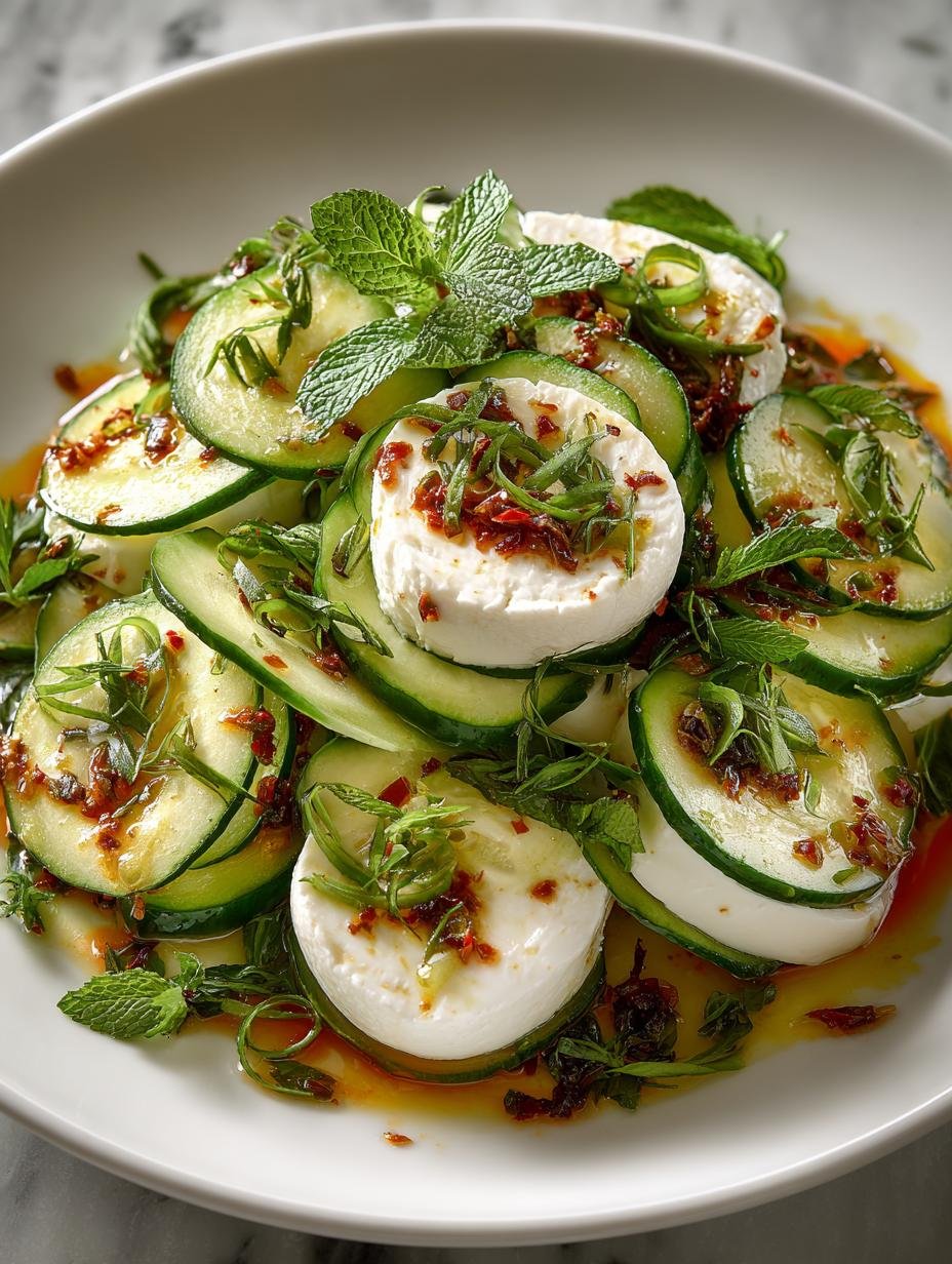 Delicious Cucumber Mozzarella Salad Recipe for Summer - Cucumber Mozzarella Salad - main visual representation
