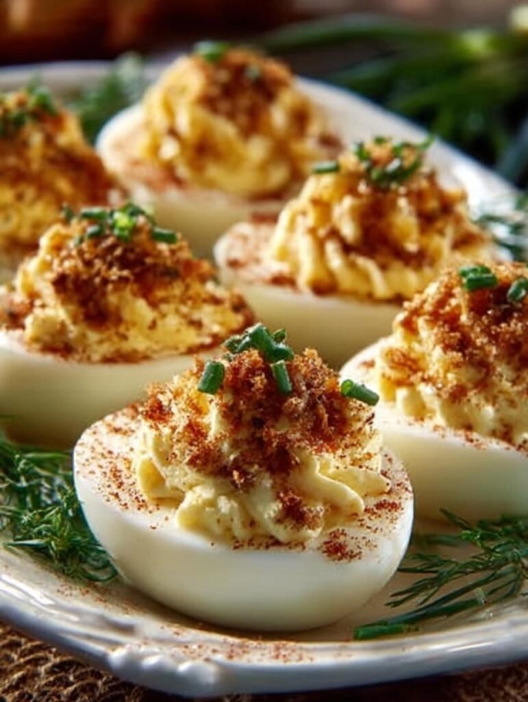 French Onion Deviled Eggs