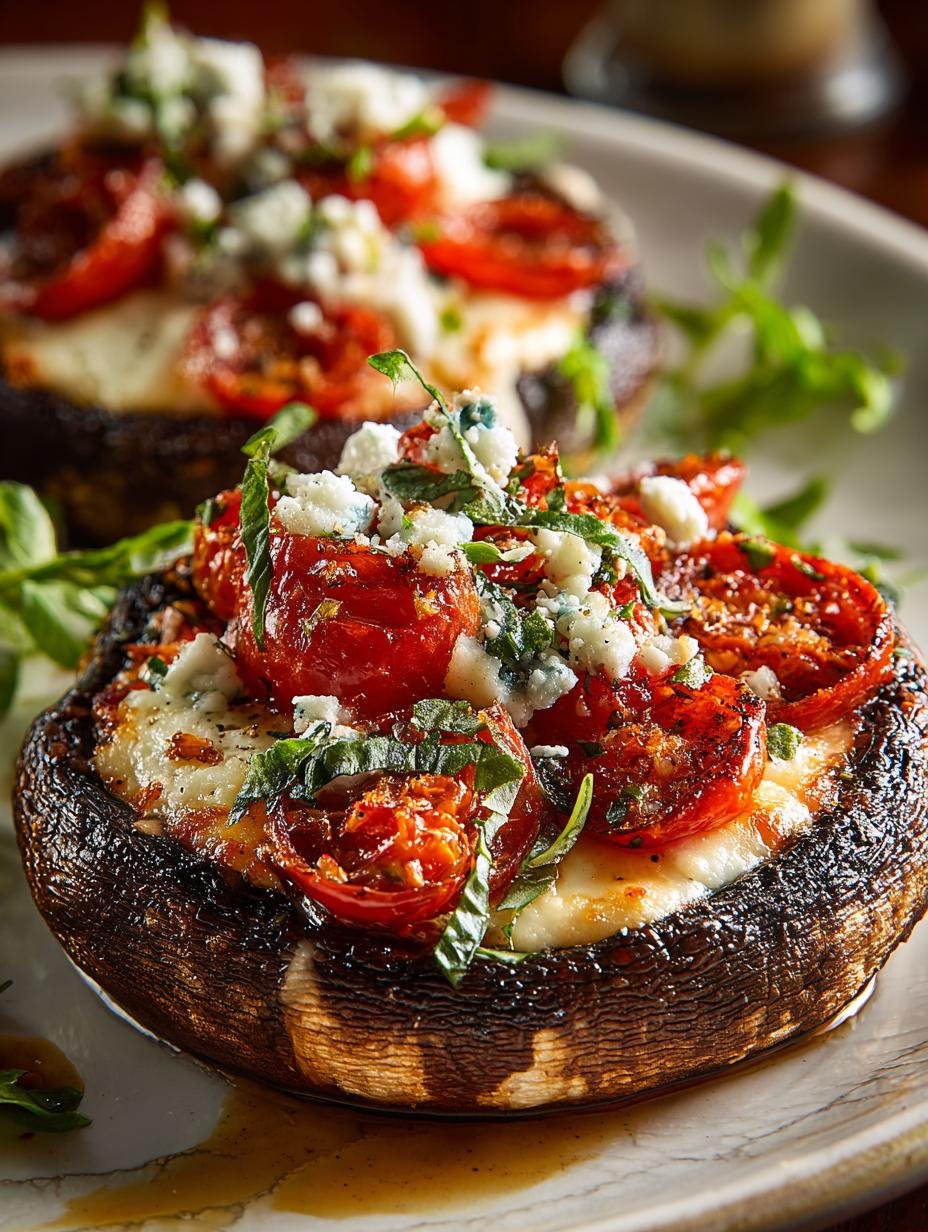 Pizza Stuffed Portobello Mushrooms