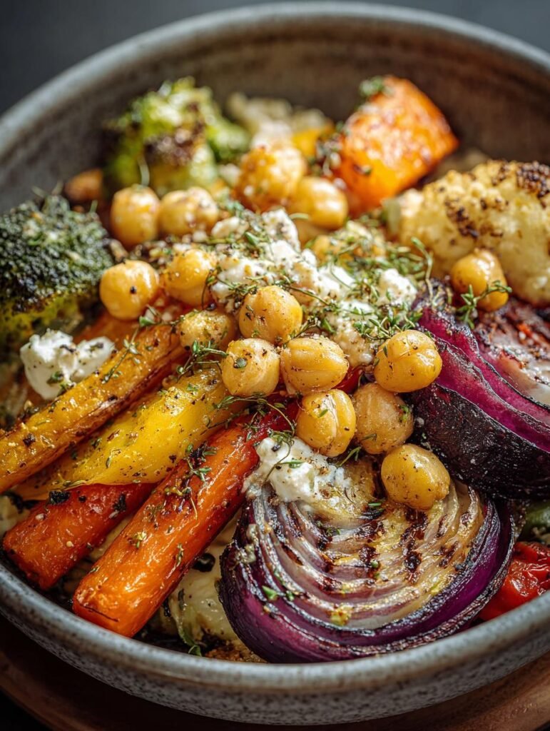 Roasted Veg Chickpea Bowl
