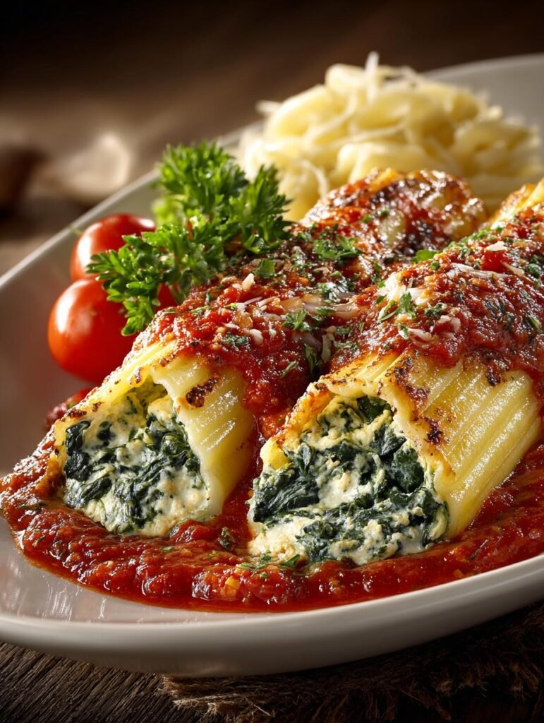 Spinach Cheese Manicotti