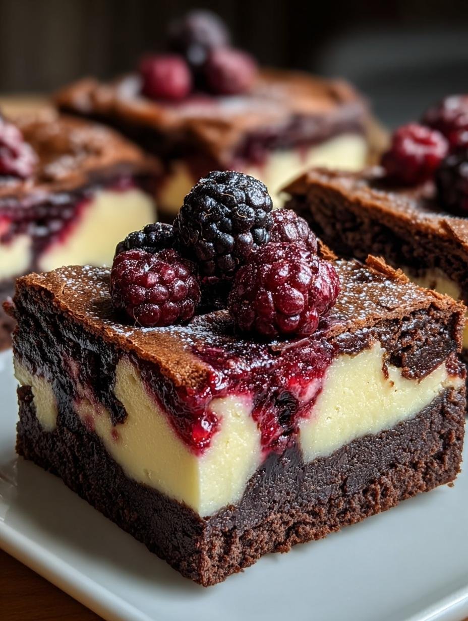 Blackberry Cheesecake Brownies: 7 Irresistible Layers - Blackberry Cheesecake Brownies - additional detail