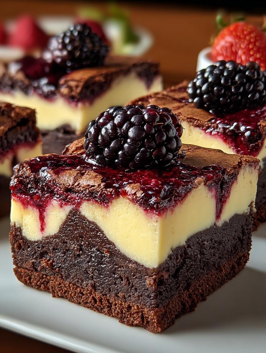 Blackberry Cheesecake Brownies: 7 Irresistible Layers - Blackberry Cheesecake Brownies - additional detail