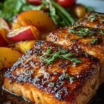 Bourbon Peach Roasted Salmon
