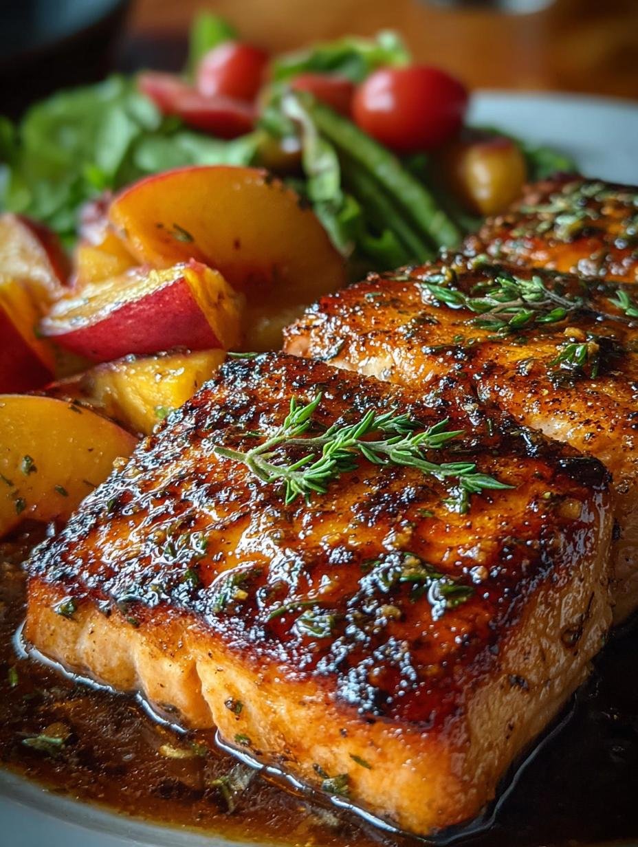 Bourbon Peach Roasted Salmon