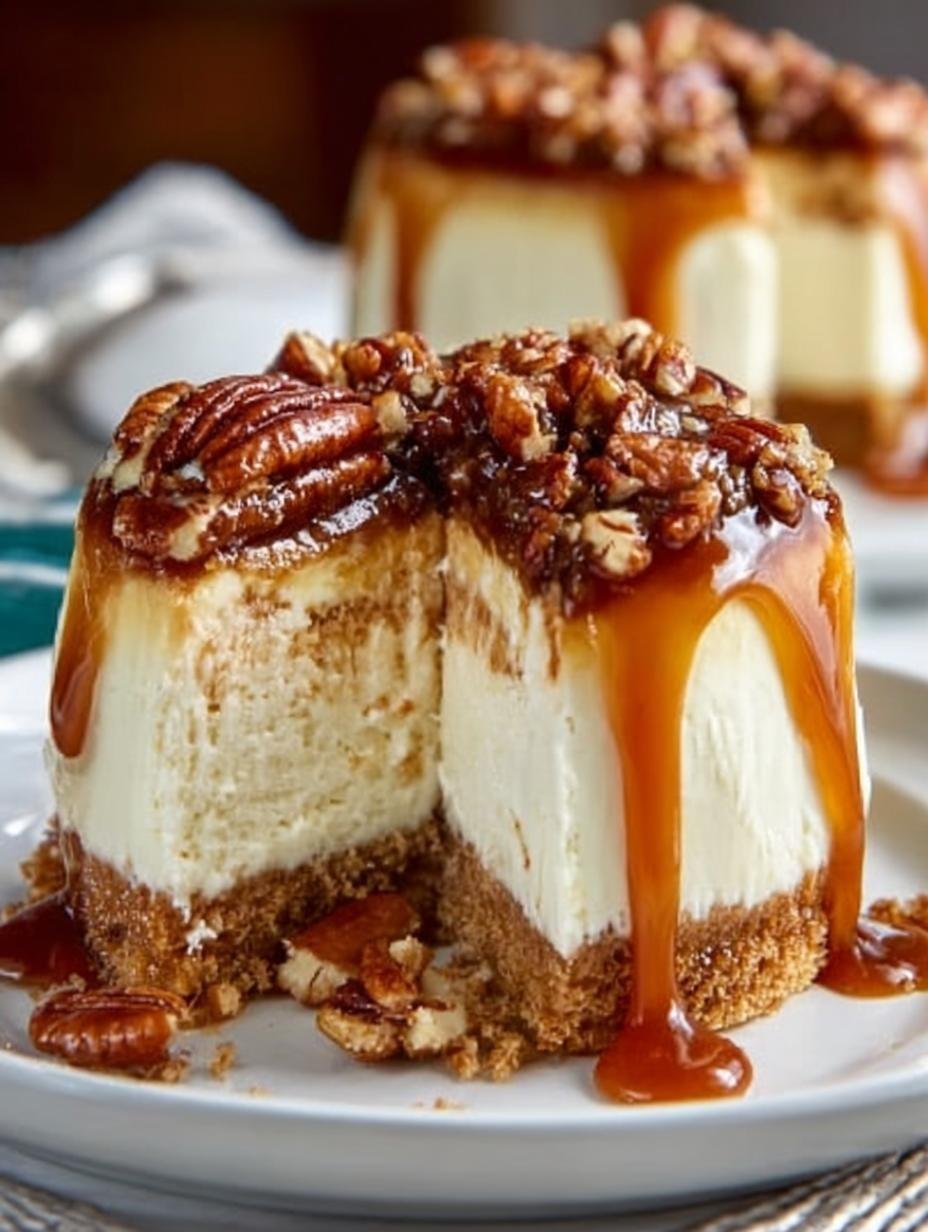 Caramel Pecan Pie Cheesecake: 7 Luscious Layers - Caramel Pecan Pie Cheesecake - additional detail