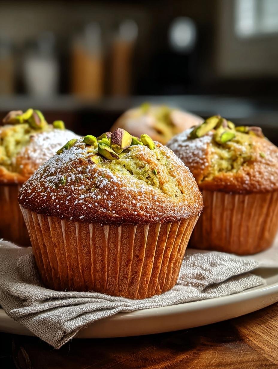 Fluffy Pistachio Muffins