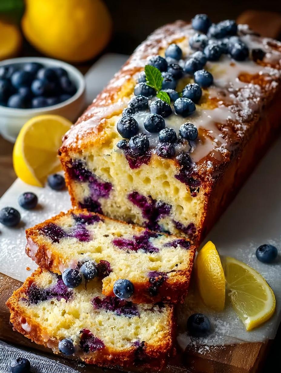 Lemon Blueberry Loaf Cake: 7 Sweetly Moist Slices - Lemon Blueberry Loaf Cake - additional detail