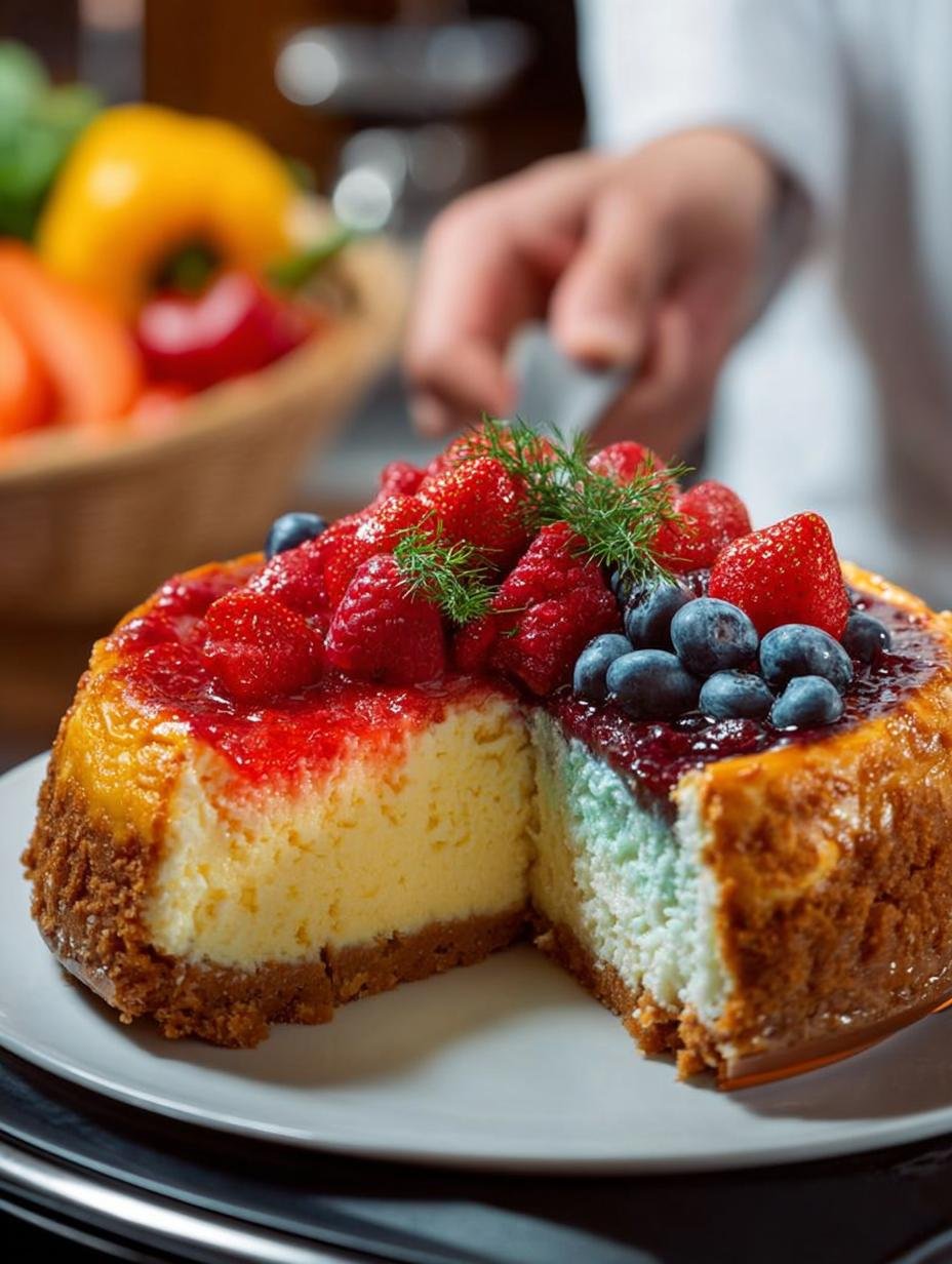Red White Blue Cheesecake: 7 Layers of Delight - Red White Blue Cheesecake - additional detail