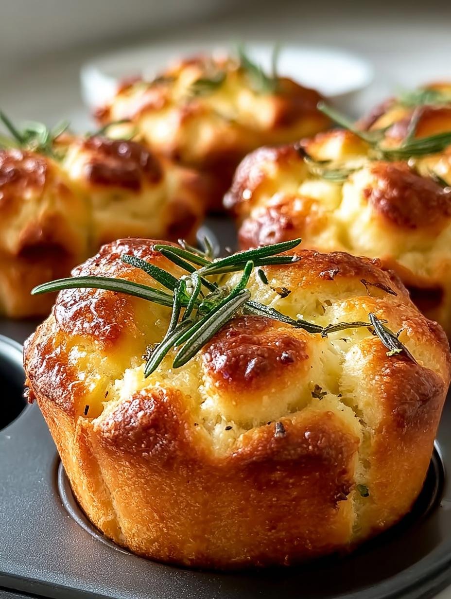Rosemary Garlic Focaccia Muffins