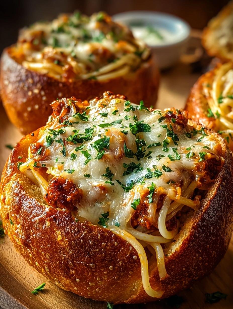 Spaghetti Garlic Bread Bowls: 5 Irresistible Ways - Spaghetti Garlic Bread Bowls - additional detail