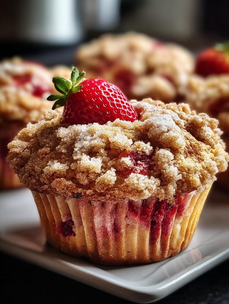 Strawberry Banana Crumb Muffins